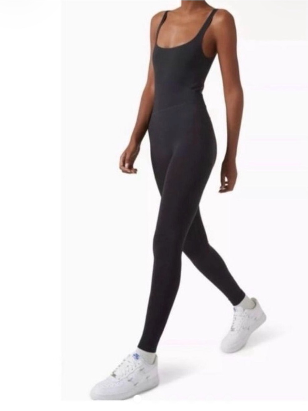 SKIMS Black Scoop-Neck Slim Jumpsuit